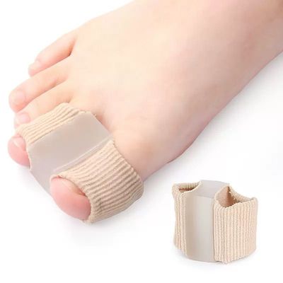 Rapid Pain Relief Breathable Fabric Toe Spacer Hammer Toe Wrap Gel Bunion Toe Separator with Double Loops